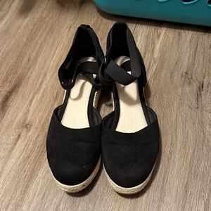 Black Espadrille Flats
